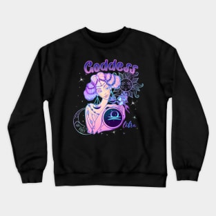 Zodiac Libra Goddess Queen Horoscope Crewneck Sweatshirt